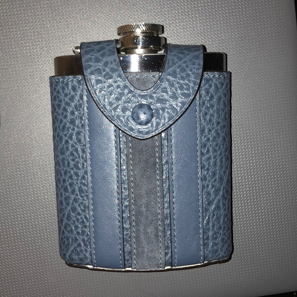 Authentic Blue Coach Flask Varsity Stripe